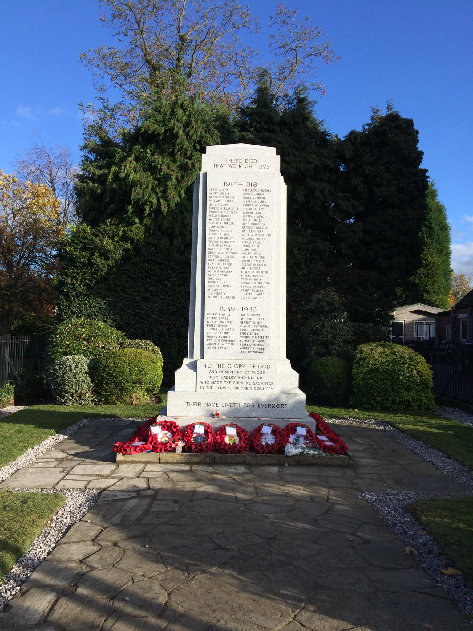 war memorial after cleaning